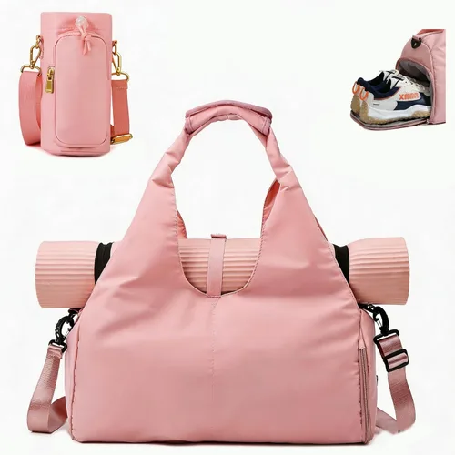 Miniatura 7 de Bolsa para esterilla de yoga, bolsa de gimnasio de yoga deportiva para mujer, bolsa ligera para esterilla de yoga con correa de yoga, bolsa de mano