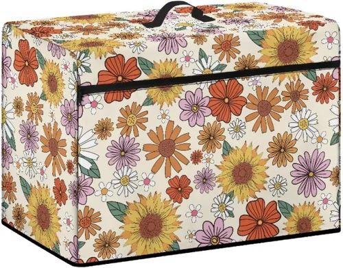 Miniatura 36 de Funda para máquina de coser con estampado floral, estilo bohemio, resistente a las manchas, ligera, impermeable, cubierta antipolvo con bolsillos
