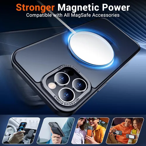 Miniatura 4 de Red2Fire Soporte magnético invisible diseñado para iPhone 12 Pro Max, [compatible con MagSafe] [mate translúcido]