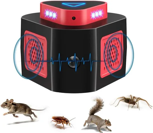 Miniatura 8 de Tirgo Repelente de ratones, enchufe ultrasónico, repelente de plagas ultrasónico para interiores, repelente ultrasónico de roedores de 360° con 4