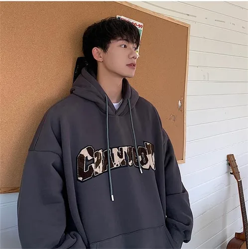 Miniatura 3 de Letter Print Graphic Drawstring Sweatshirt Punk Cool Hoodies for Men Trendy Emo Alt Clothes with Pockets Grunge Outfits