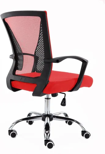 Miniatura 6 de Modern Home Zuna Silla de oficina con respaldo medio, respaldo ergonómico de malla con respaldo de malla (negro/rojo)