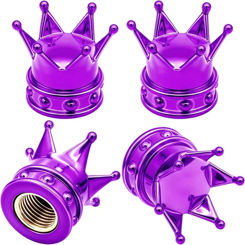 Miniatura 7 de 4 tapas de vástago de válvula de neumático con calavera, tapas universales de válvula de neumático de aleación de aluminio con anillo de goma O
