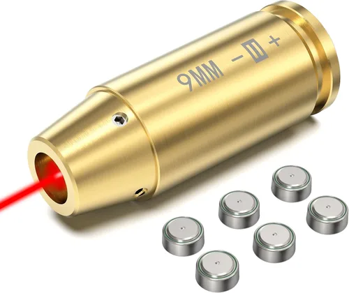 Feyachi Bore Sight 9MM/223 5.56/12GA Punto Rojo Laser Zeroing Bore Sighter Pistola Laser Boresighter con 3 Juegos Latón