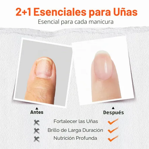 Miniatura 4 de modelones Esmalte de uñas, capa base 3 en uno, 0.5 onzas líquidas, fortalecedor de uñas transparente, secado rápido, larga duración, brillo