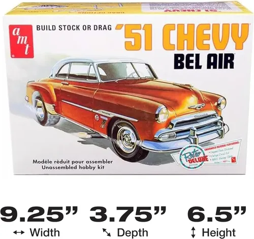 Miniatura 5 de Kit de modelo AMT Skill 2 Edición Deluxe Retro 2-en-1 Chevrolet Bel Air 1951, a escala 1/25