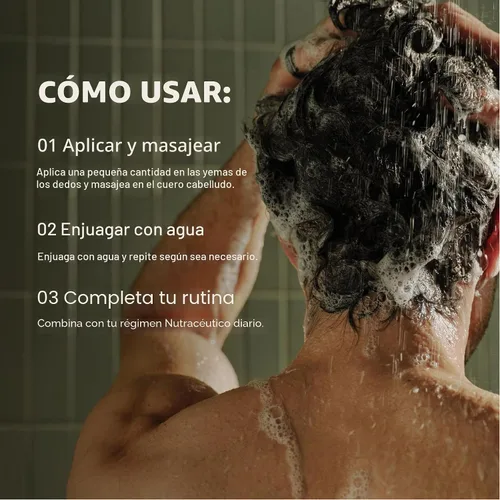 Miniatura 9 de Nutrafol Champú y acondicionador 2 en 1 para hombres, limpia, hidrata, desobstruye los poros, mejora el volumen y la fuerza del cabello, formulado