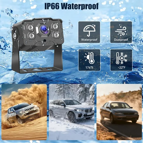 Miniatura 6 de Cámara de respaldo AHD de 7 pulgadas para automóvil, camión, SUV, sistema de cámara de visión trasera 1080P/720P con monitor IPS, cable de 49 pies