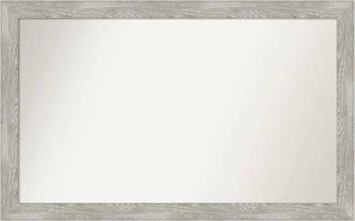 Miniatura 313 de Amanti Art Espejo de baño gris para sobre el fregadero, 31 x 48 pulgadas, espejo de tocador rectangular estrecho de color gris, marco de madera