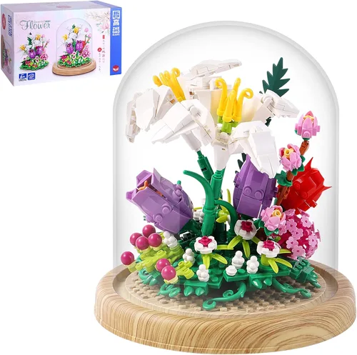 Miniatura 8 de SAMYBLOCKS Juego de 3600 piezas de microbloques de árbol bonsái de estanque de flor de melocotón, bloques de construcción de arquitectura