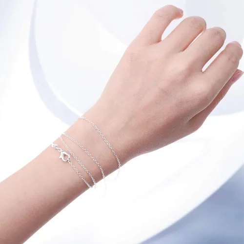 Miniatura 5 de selizo Paquete de 30 cadenas para hacer joyas, cadenas de collar chapadas en plata a granel para hacer collares, joyas, 0.047 in (24 pulgadas)