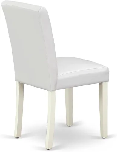 Miniatura 8 de East West Furniture DLAB5-LWH-64 - Juego de mesa y sillas de cocina de 5 piezas, incluye una mesa de comedor redonda con gotas y 4 sillas de comedor