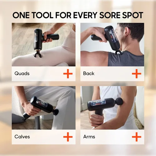 Miniatura 6 de Sharper Image Pistola de masaje PowerBoost Circuit [versión 2026] Masajeador de percusión de tejido profundo con 6 velocidades para aliviar el dolor
