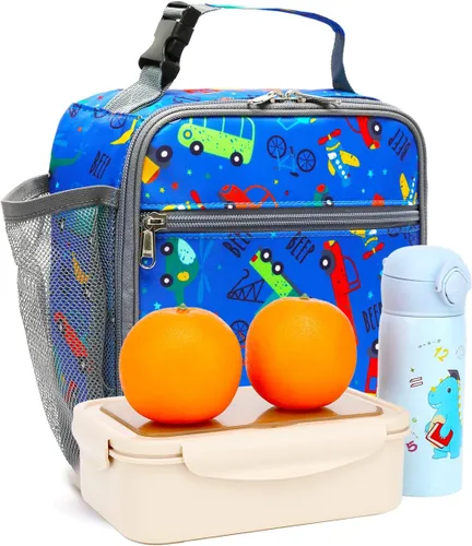 Miniatura 6 de FlowFly Lonchera para niños, bolsa suave aislada, mini hielera para el regreso a clases, kit de bolsa térmica para comidas, para niñas, niños, Coche