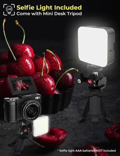 Miniatura 4 de Cámara digital de 5K con WiFi de 64MP con enfoque automático, cámara de vlogging Full HD para YouTube, cámara de punto y disparo con pantalla