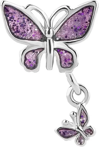 Miniatura 2 de KunBead Dijes colgantes de cuentas de mariposa compatibles con pulseras Pandora, Cobre, vidrio