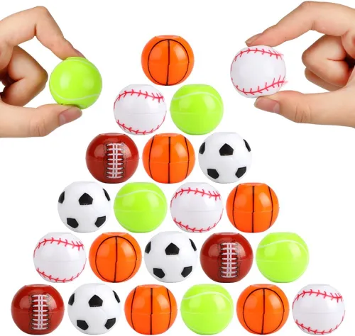 Paquete de 42 recuerdos de fiesta deportiva, mini fidget spinner, juguetes de pelota deportiva para niños, juguetes de fútbol y béisbol para niños