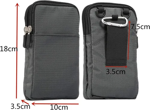 Miniatura 5 de Funda con clip para cinturón para teléfono celular, bolsa cruzada de nailon para teléfono celular, funda de cinturón de 6.9 pulgadas para teléfono