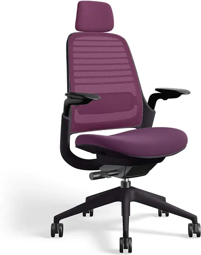 Miniatura 7 de Steelcase Silla de oficina serie 1 con reposacabezas, marco de grafito, regaliz Cogent Connect