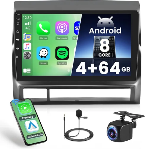 Miniatura 10 de [5G WiFi DSP 4+64G] Hikity Android 15 Estéreo para automóvil para Toyota Tacoma 2005-2015 con Carplay Android Auto, pantalla táctil IPS de 9