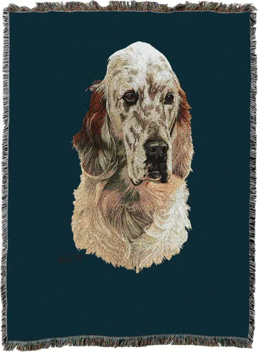 Miniatura 2 de Pure Country Weavers Manta tejida English Setter Blue BG por Robert May - Manta de tapiz de algodón, fabricada en los Estados Unidos, 72 x 54