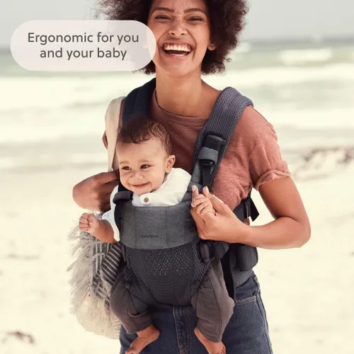Miniatura 8 de BabyBjörn Portabebés Harmony, Antracita, Malla 3D Portabebés ergonómico 3-en-1; Posiciones soportadas para recién nacido, boca dentro, boca fuera