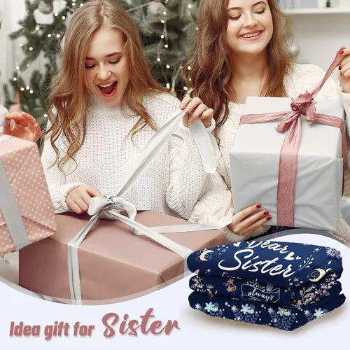 Miniatura 3 de Manta de regalo BeneCharm para hermanas - Regalo para hermanas para el día de la madre, día de San Valentín, cumpleaños - 60" x 50