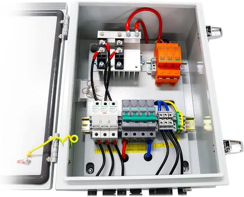 Miniatura 2 de AIMS Power Caja combinadora de matriz solar de 3 cuerdas 60A 200 VCC 3 entradas 10KW precableadas, entrada máxima de 1000 V CC, interruptor