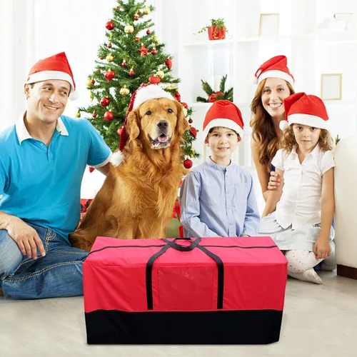 Miniatura 3 de PLTCAT Bolsa de almacenamiento para árbol de Navidad se adapta a árboles artificiales de hasta 10 pies de altura - Caja de almacenamiento para Rojo