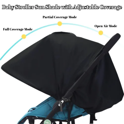 Miniatura 3 de LweiPsqLin Parasol para cochecito de bebé, impermeable, UPF50+, cubierta opaca Lycra ligera con malla ventilada Se adapta a asiento de automóvil