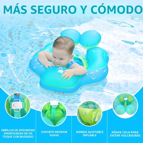 Miniatura 6 de LAYCOL - Flotador de natación para bebé con toldo solar FPU 50+ para piscina, no se voltea, para bebés de 3 a 36 meses Azul