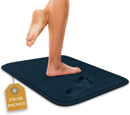 Miniatura 44 de Alfombra de baño de lujo – 1 pieza de alfombrilla de baño de espuma viscoelástica, antideslizante y ultrasuave, altamente absorbente, fácil