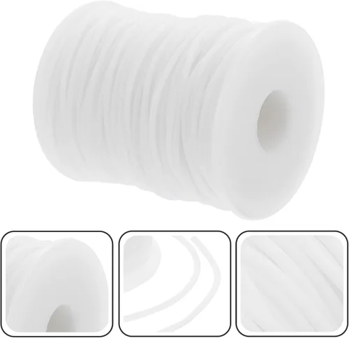 Miniatura 7 de EXCEART 1 rollo de cuerda de goma hueca de tubo hueco cordón kit para llavero cuerda de cuentas pulseras de la amistad joyería DIY cuerda elástica