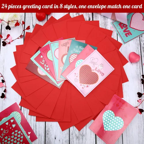 Miniatura 3 de Zonon 48 tarjetas para el día de San Valentín con sobres, tarjetas de felicitación a granel para niños de 4 x 6 pulgadas, tarjetas postales de San