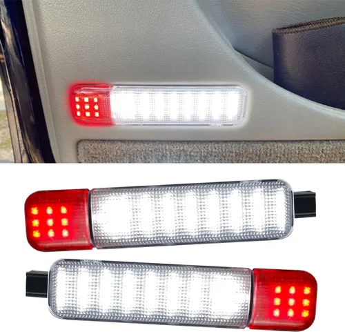 Luces de cortesía LED para puertas compatibles con Chevy Silverado GMC C/K, Sierra 1500 2500 3500, Suburban, Avalanche, Hum-mer H2, Yukon, Rojo y