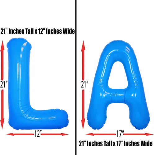 Miniatura 3 de Letras reutilizables de deportes de Los Angeles LA LA Blue Gameday Letras LA Gameday para fiesta deportiva, béisbol, fútbol, fiesta del