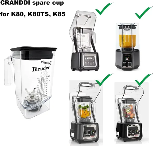 Miniatura 2 de CRANDDI Vaso de repuesto para K80, recipiente de licuadora de 52 onzas, jarra de 50.7 fl oz, accesorios de piezas de repuesto para licuadora