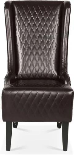 Miniatura 7 de Silla de brazo de piel sintética de respaldo alto, silla moderna de acento de 23.03 pulgadas, silla de respaldo de ala ancha, silla auxiliar, silla