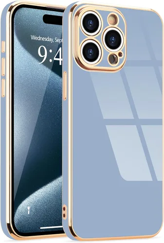 Miniatura 83 de Lafunda Diseñada para iPhone 13 Pro, fundas lujosas con chapado lindo para mujeres y niñas, elegante borde dorado, a prueba de golpes, TPU con funda