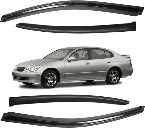 Miniatura 15 de Viseras para ventanas para Mazda 3 Sedán 4 puertas 2004 2005 2006 2007 2008 2009 estilo JDM Mugen, deflector de viento, protector solar y de lluvia