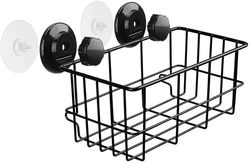 Miniatura 4 de SANNO Cesta de ducha con ventosa, cesta de baño profunda adhesiva, organizador de baño, cesta de almacenamiento de cocina para soporte de gel