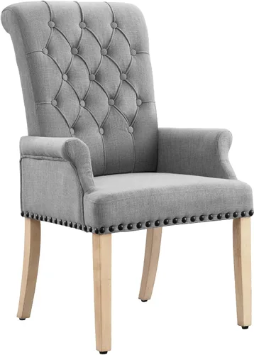 Miniatura 28 de LOULENS Lujosas sillas de comedor de terciopelo, sillas de comedor modernas tapizadas con capitoné, sillas de comedor con reposabrazos y patas