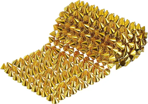 Miniatura 22 de uxcell 1 yarda de puntada en cono de punta, 12 filas de plástico con parte trasera plana, remache punk, cinta para manualidades, bolsos, decoración