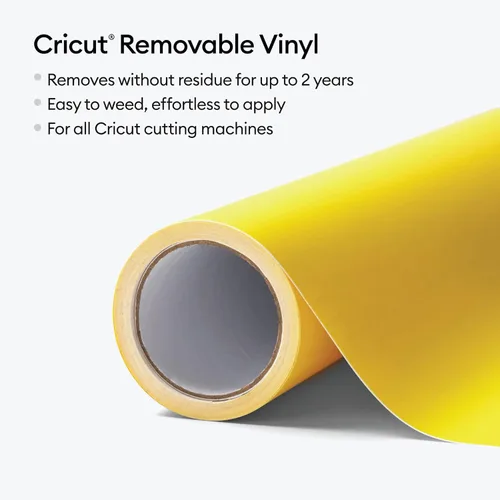 Miniatura 2 de Cricut - Vinilo removible de alta calidad, amarillo brillante (12 x 15 pies), sin residuos, fácil de quitar hasta 2 años, perfecto para proyectos