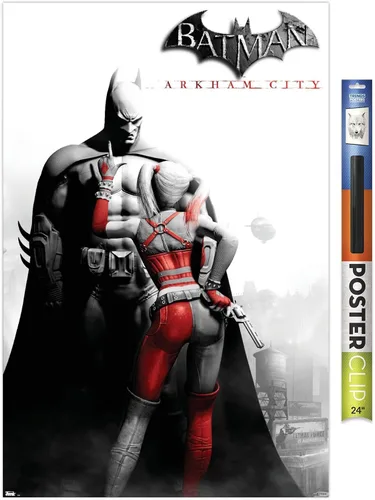 Miniatura 19 de Trends International DC Comics VIdeo Game - Póster de pared de Arkham City, arte clave, 14.725 x 22.375 pulgadas, versión enmarcada de madera