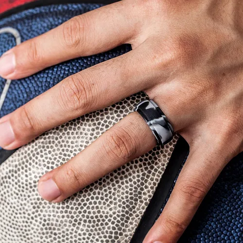 Miniatura 21 de ThunderFit Anillos de boda de silicona para hombre, 0.394 in de ancho y 0.098 in de grosor, paquete múltiple de variedad 1-7