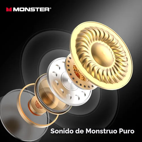 Miniatura 2 de Auriculares inalámbricos Monster N-Lite 208 Bluetooth 5.4 con micrófono integrado, control táctil, auriculares Bluetooth con 30 horas