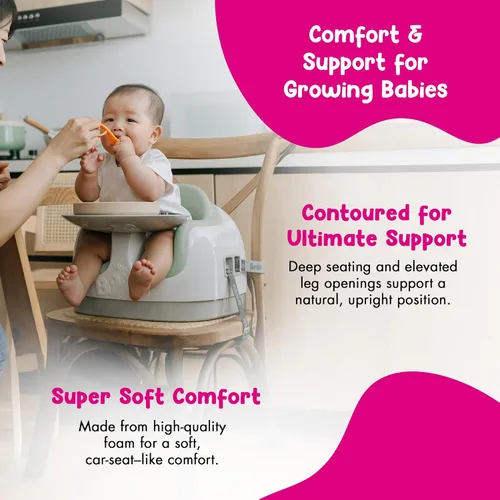 Miniatura 4 de Bumbo Asiento múltiple 3 en 1 para 6 a 36 meses, asiento de viaje para bebés y bebés para alimentar y jugar, Agave, elevador portátil todo en uno