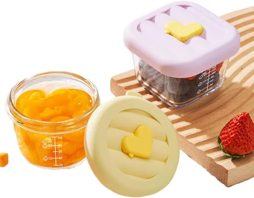 Miniatura 11 de Ivymei Paquete de 2 mini recipientes de vidrio con tapas, pequeños contadores de almacenamiento de alimentos de tulipán para porciones de alimentos