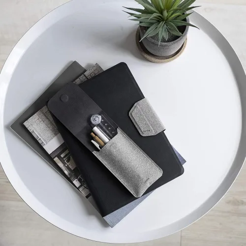 Miniatura 4 de LHiDS Estuche de cuero para lápices, bolsa para tres fuentes, bolígrafos y bolígrafos rollerball, estuche para lápices pequeño, organizador
